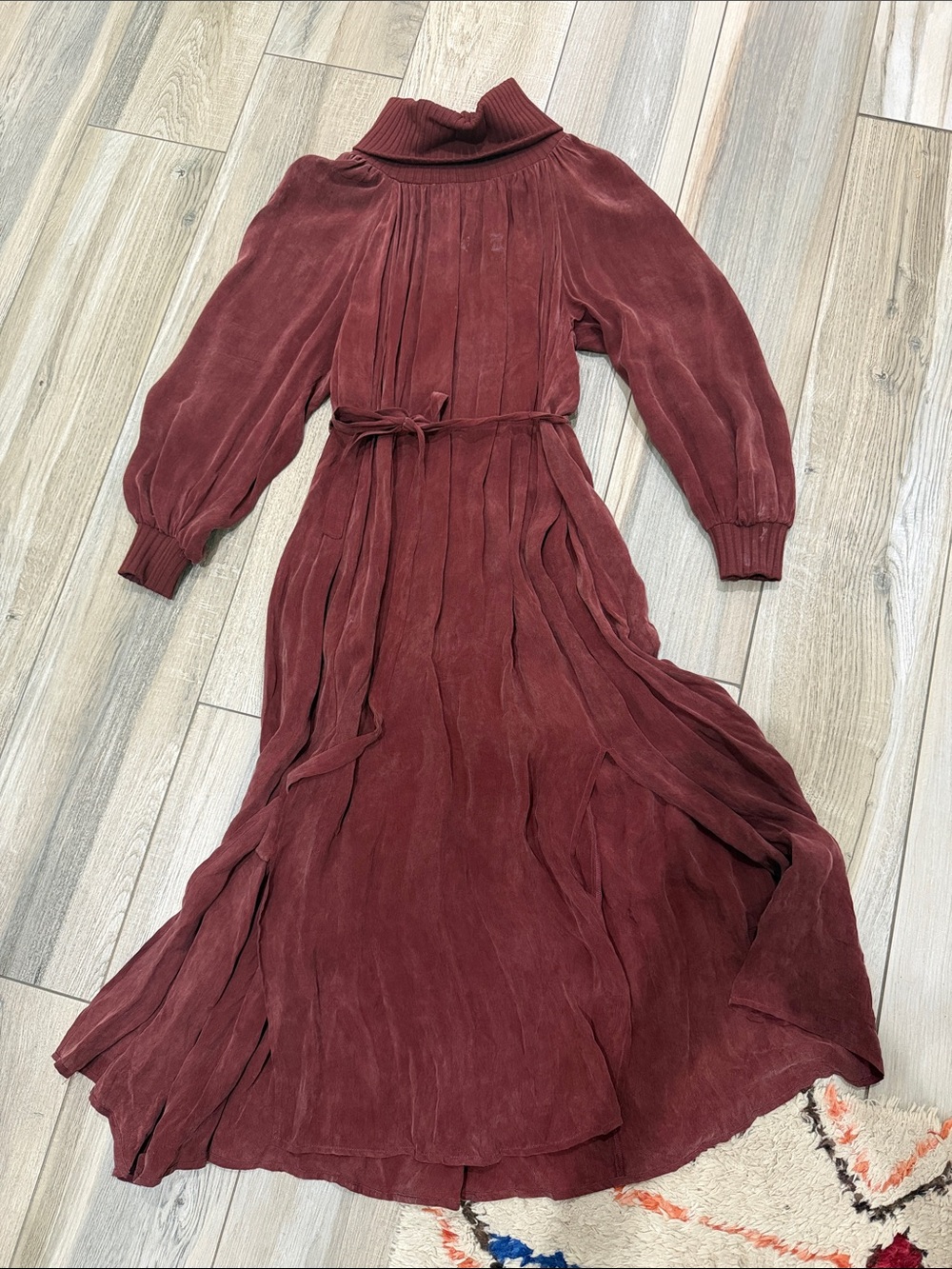 Corey Lynn Calter Burgundy Turtleneck Maxi Dress